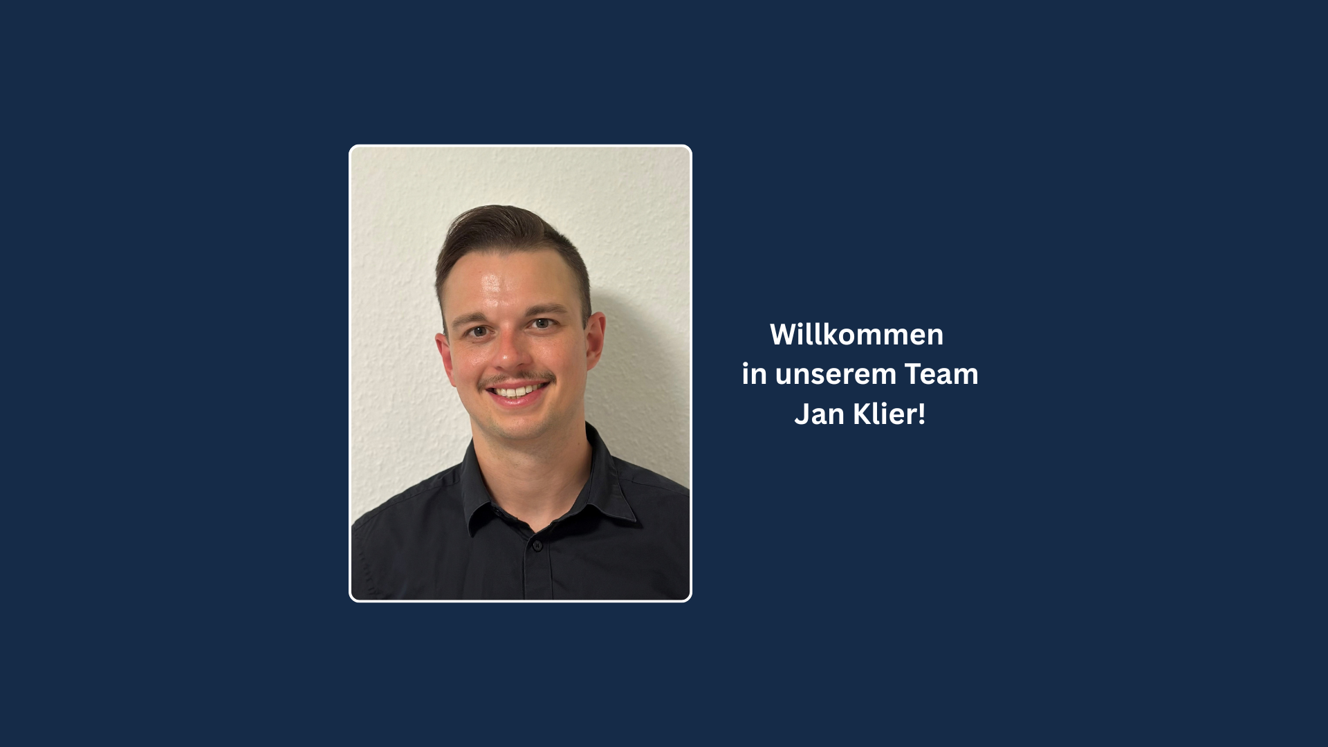 Willkommen in unserem Team Jan Klier